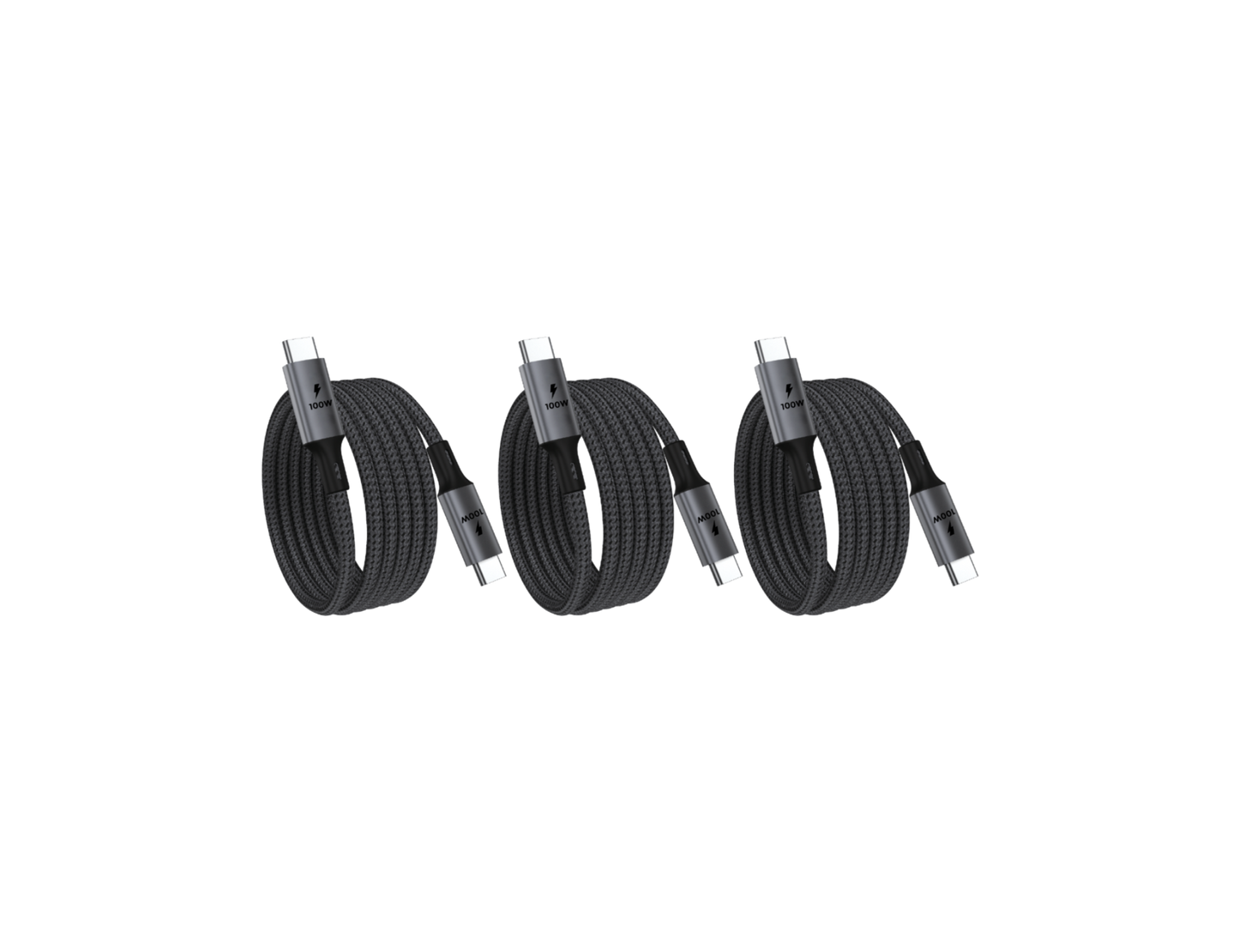 USB C to USB C Charging Cable 100W - 2m (6.6ft), 3-Pack