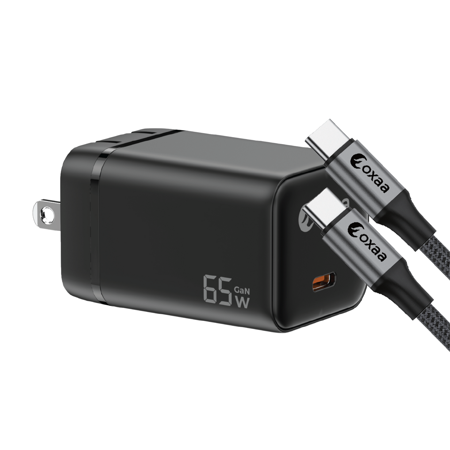 65W USB‑C Laptop Fast Charging Bundle with GaN Charger & 1 x USB-C Premium Cable