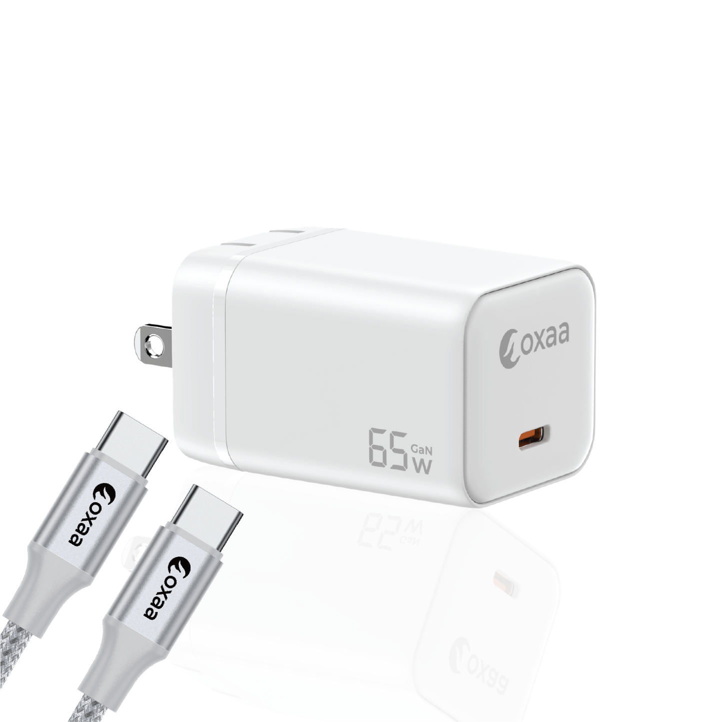 65W USB‑C Laptop Fast Charging Bundle with GaN Charger & 1 x USB-C Premium Cable