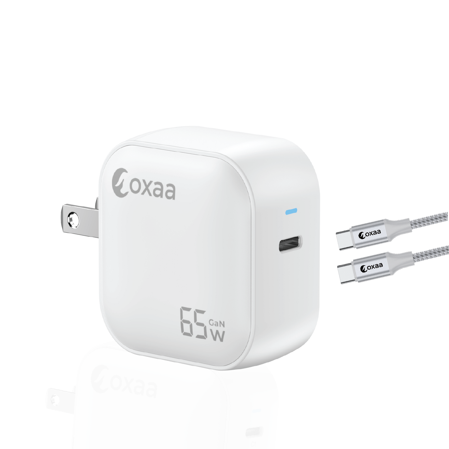 65W USB-C Fast Charging Bundle with GaN Charger & 1 x USB-C to USB-C Premium Cable