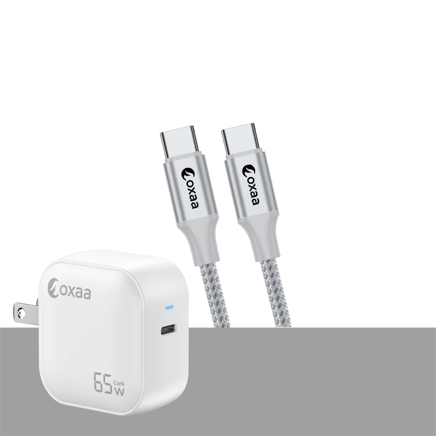 65W USB-C Fast Charging Bundle with GaN Charger & 1 x USB-C to USB-C Premium Cable