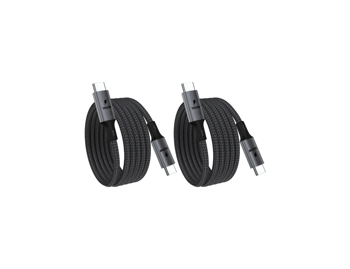 2 Meter (6.6 ft) USB C to USB C Magnetic Cable Bundle (100W) 2 Pack (Open Box)