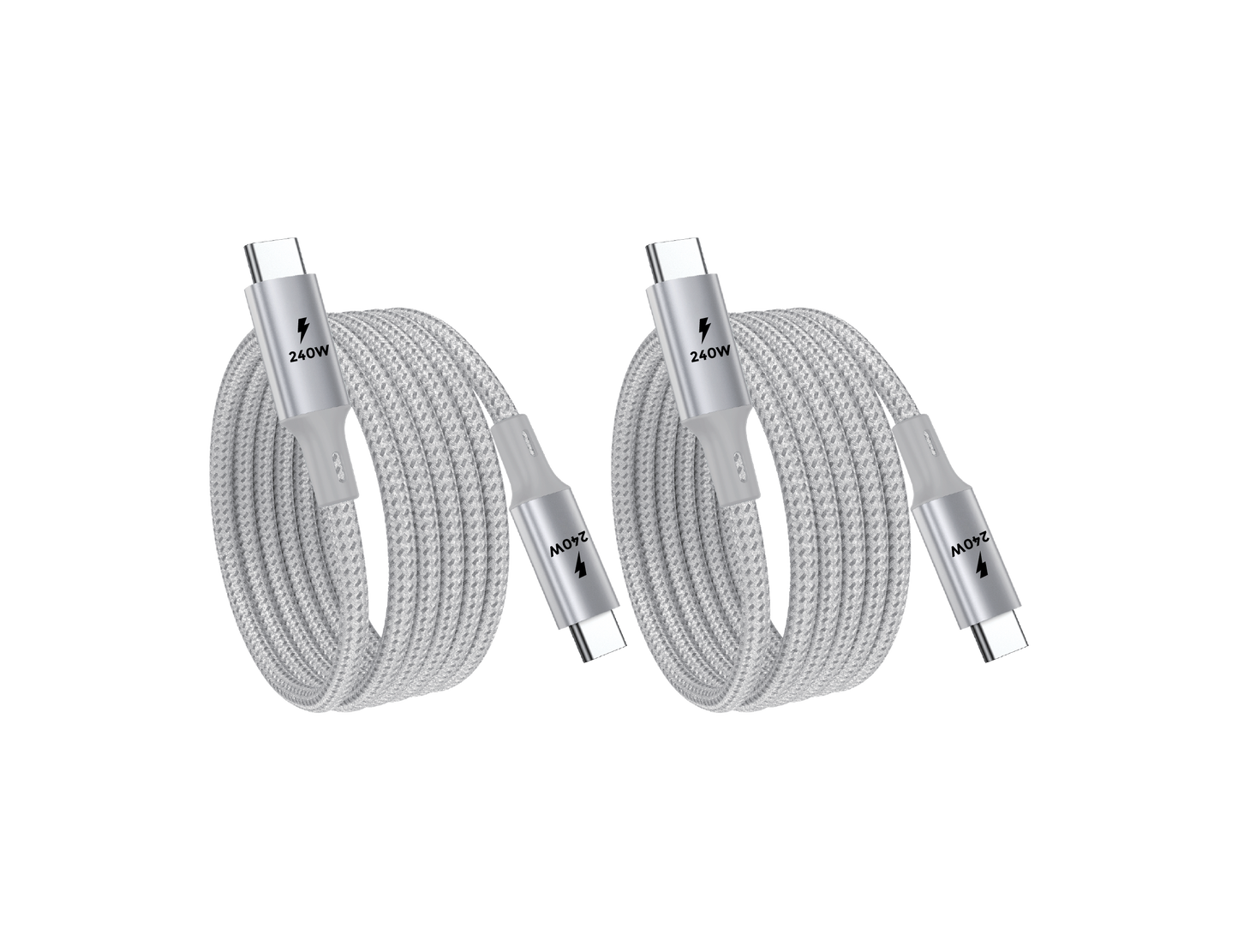 2 Meter (6.6 ft) USB C to USB C Magnetic Cable Bundle (240W) 2 Pack