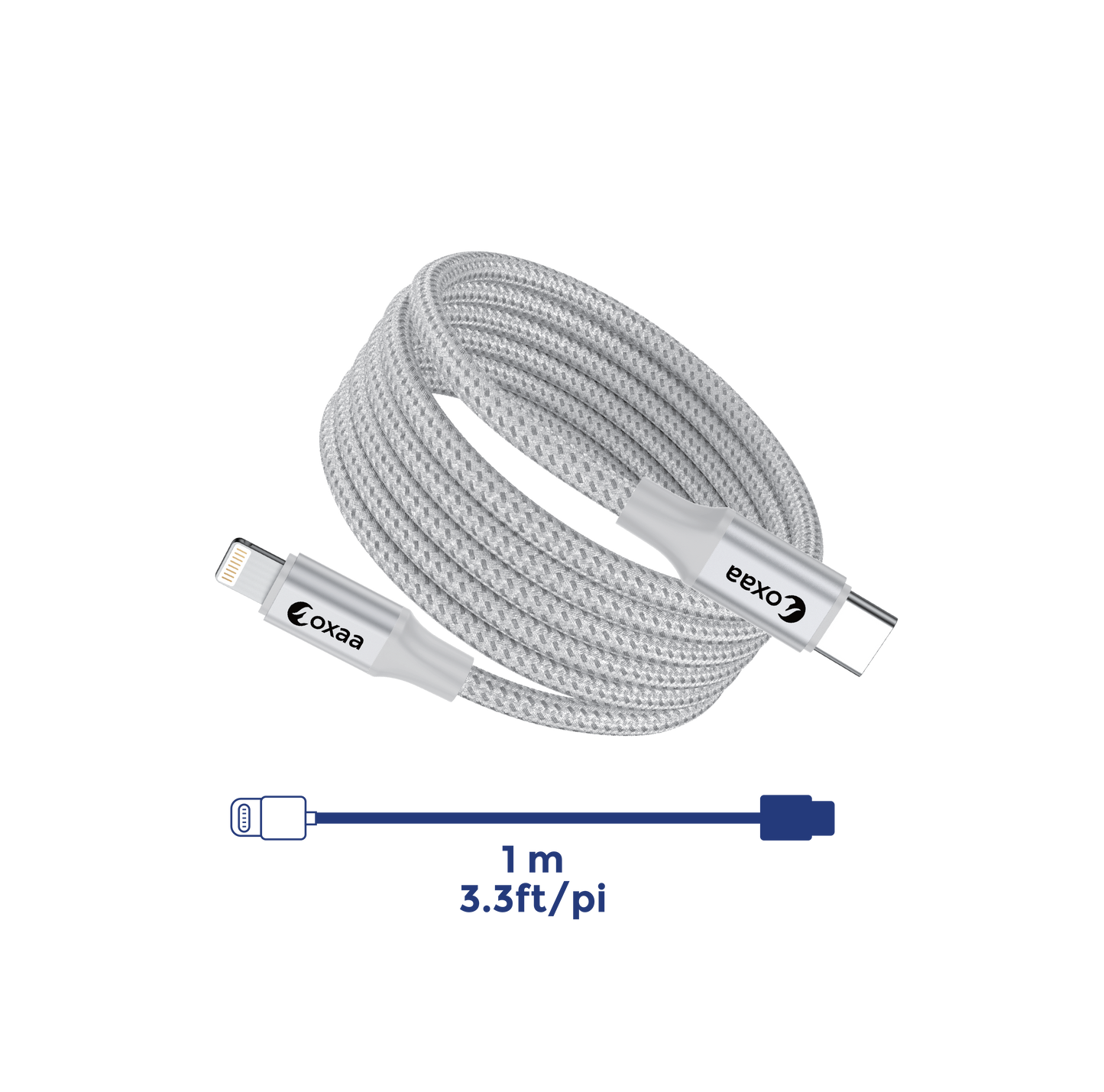1 Meter (3.3 ft) USB C to Lightning Cable (30W, MFi Certified)