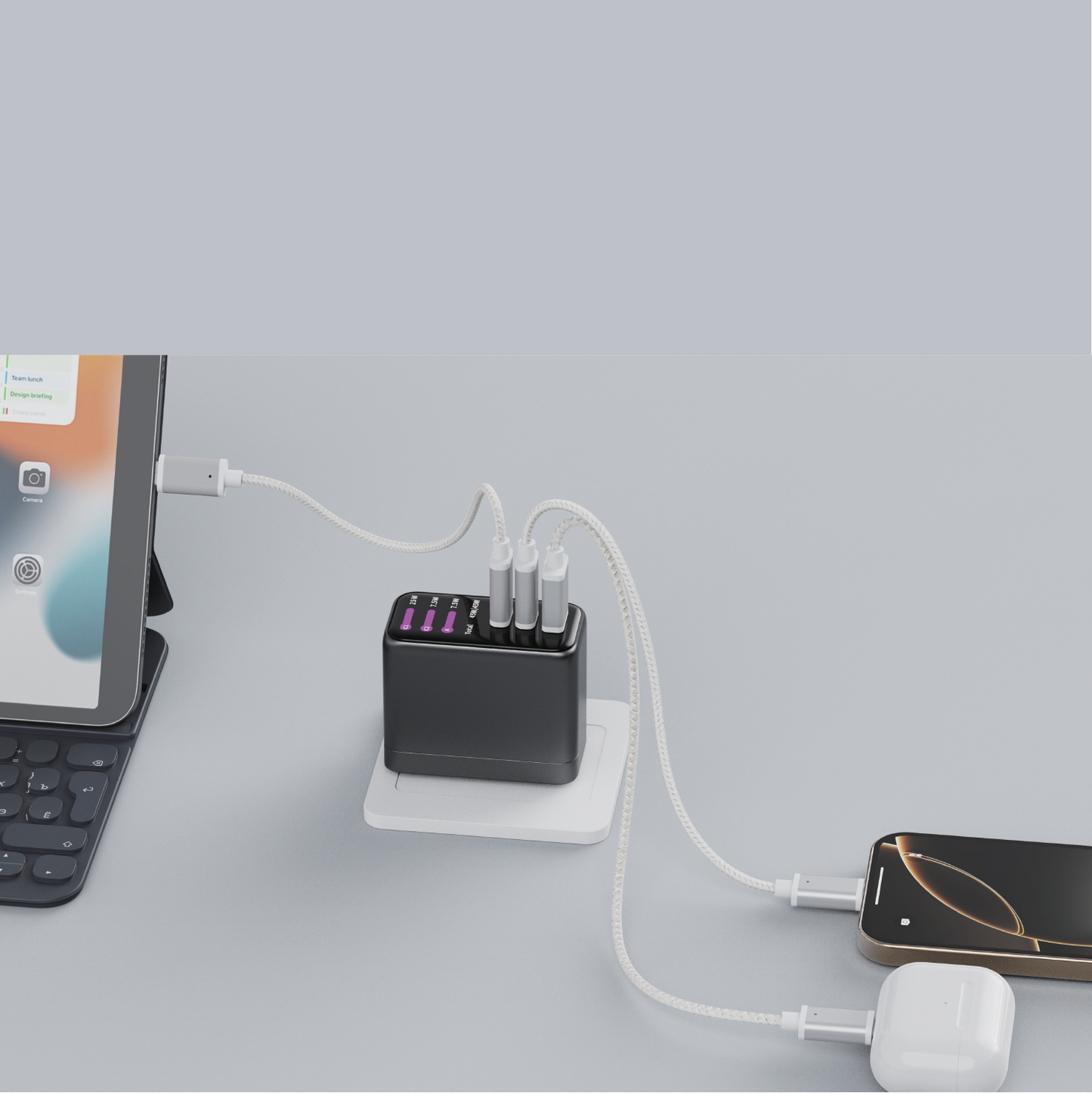 65W GaN 3 Port Dynamic USB Wall Charger