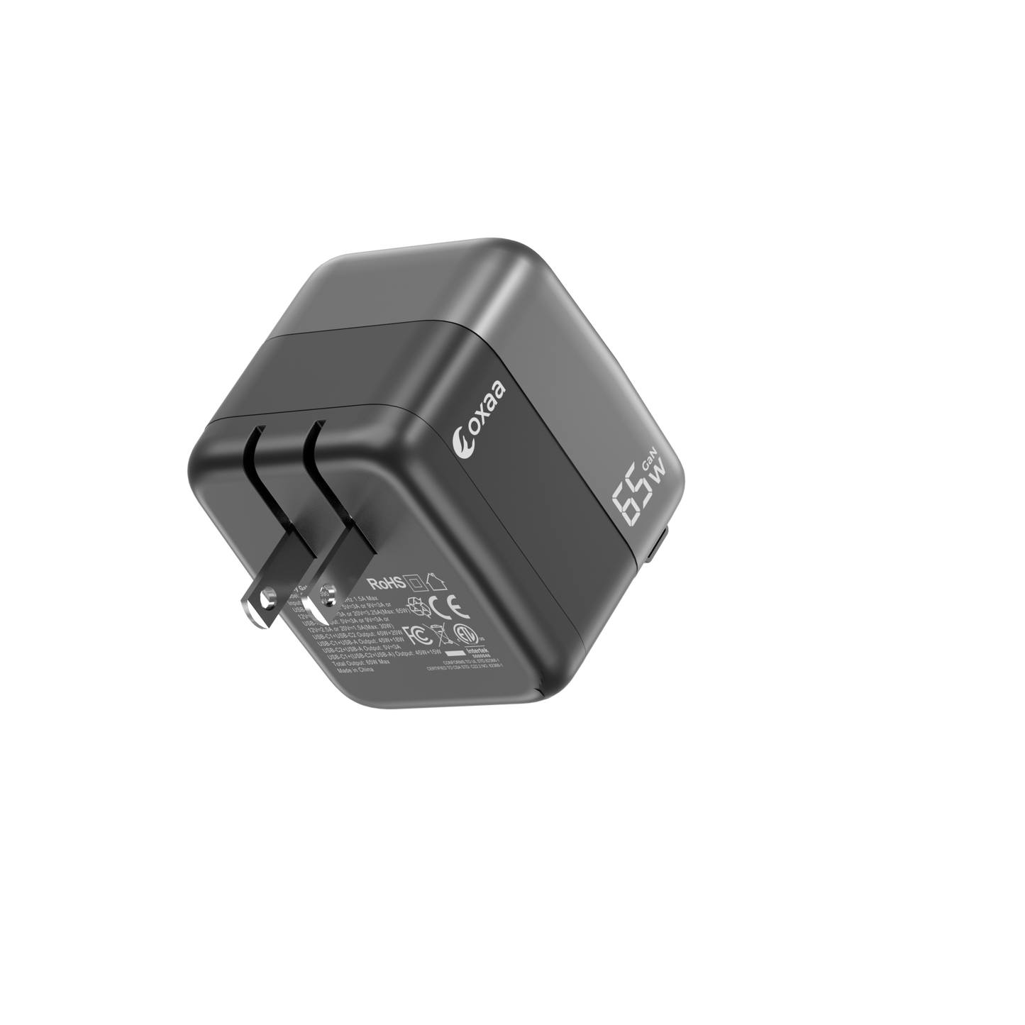 65W GaN 2 Port +1 Retractable Dynamic USB, Wall Charger