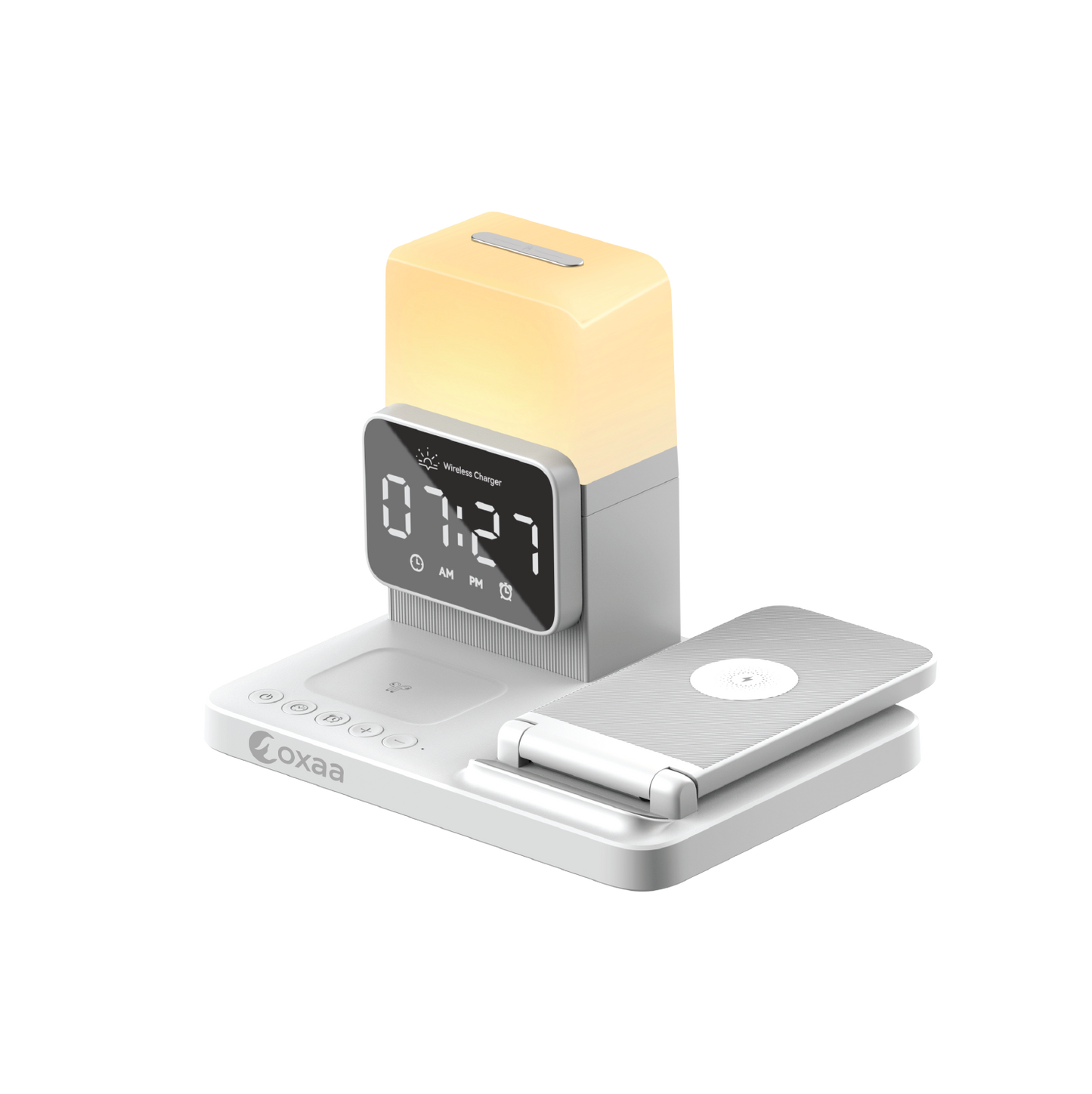 6-in-1 Wireless Charging Stand with Alarm Clock Bundle Designed for Apple Compatible Devices