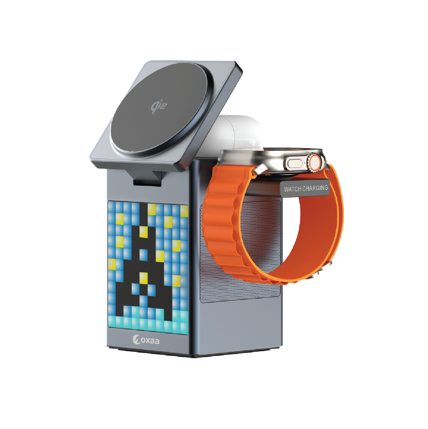 5 in 1 Wireless Charging Stand with Alarm Clock & Speaker Bundle