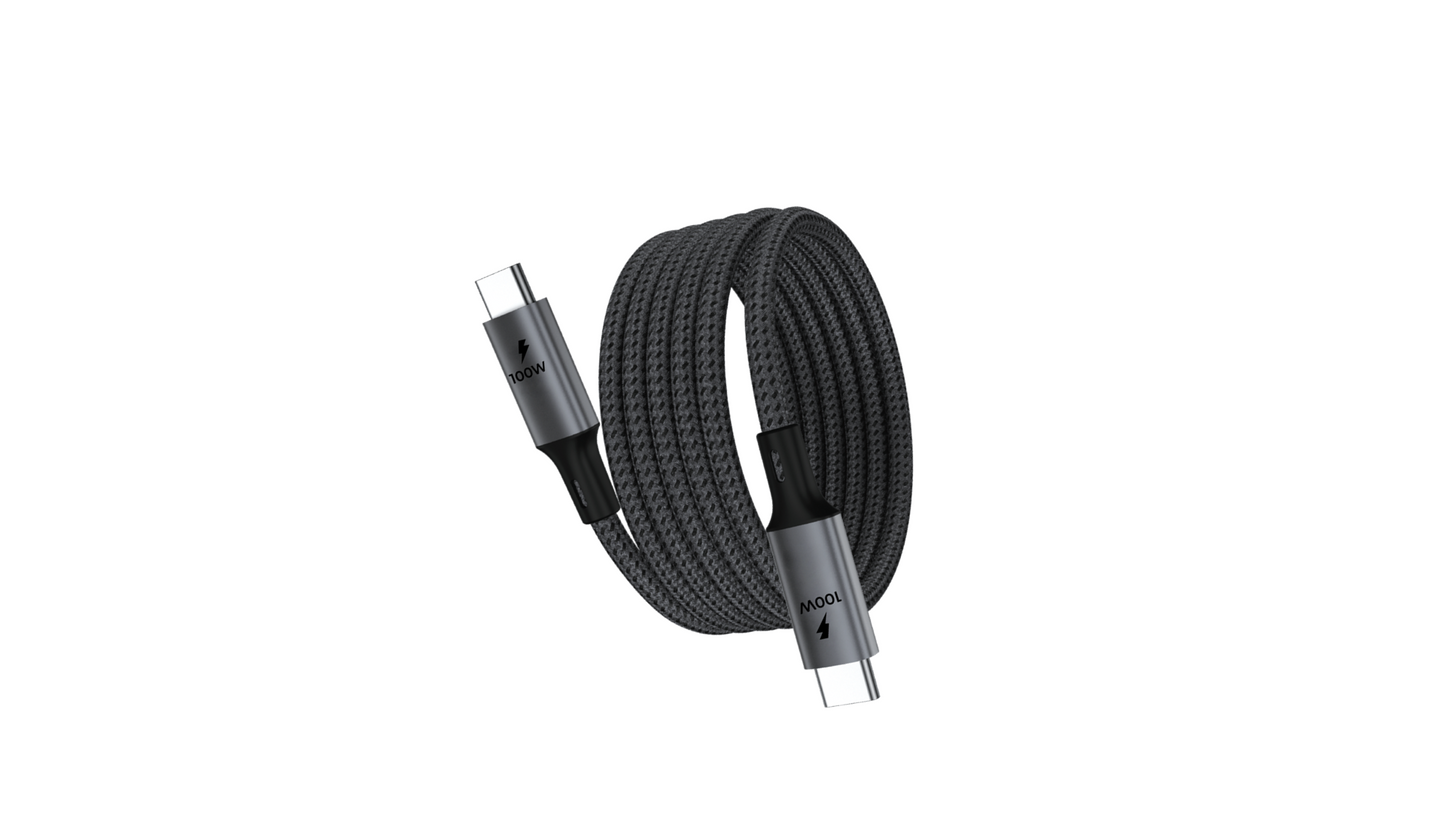 2 Meter (6.6 ft) USB C to USB C Magnetic Cable Bundle (100W) 2 Pack