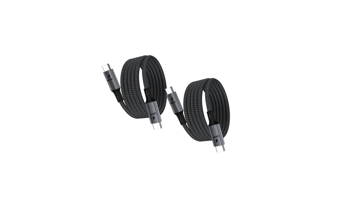 2 Meter (6.6 ft) USB C to USB C Magnetic Cable Bundle (100W) 2 Pack