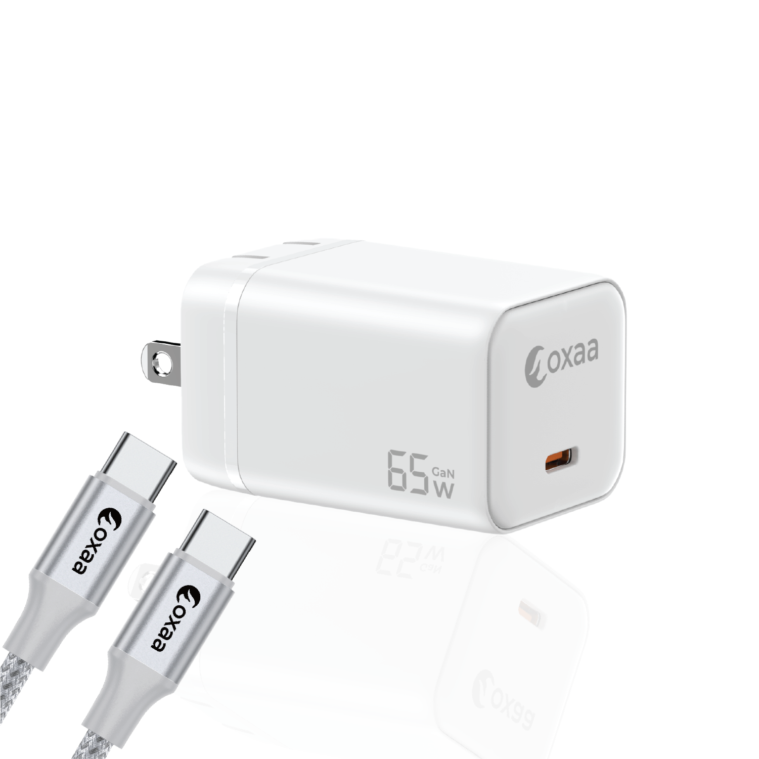 65W USB‑C Laptop Fast Charging Bundle with GaN Charger & 1 x USB-C Premium Cable