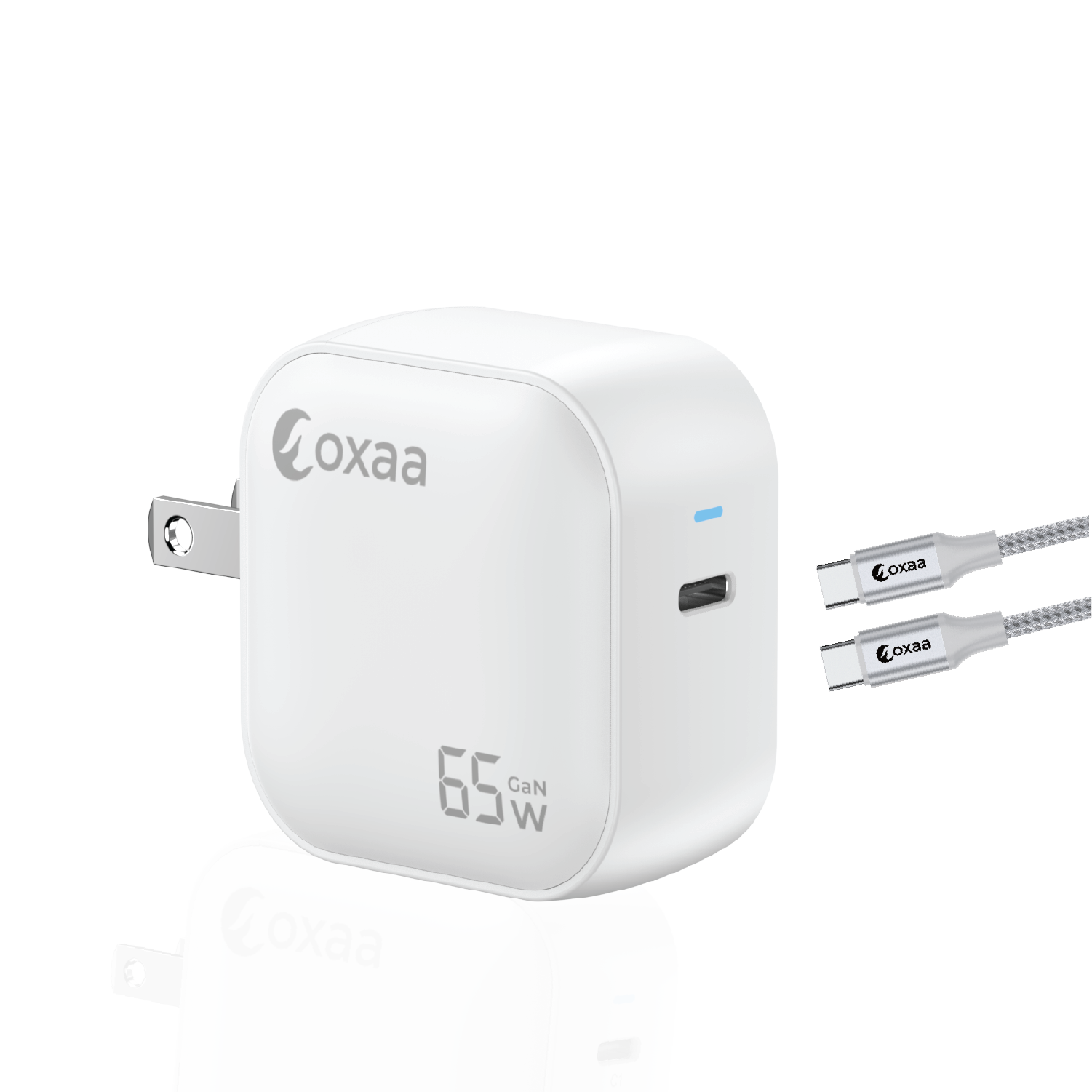 65W USB-C Fast Charging Bundle with GaN Charger & 1 x USB-C to USB-C Premium Cable