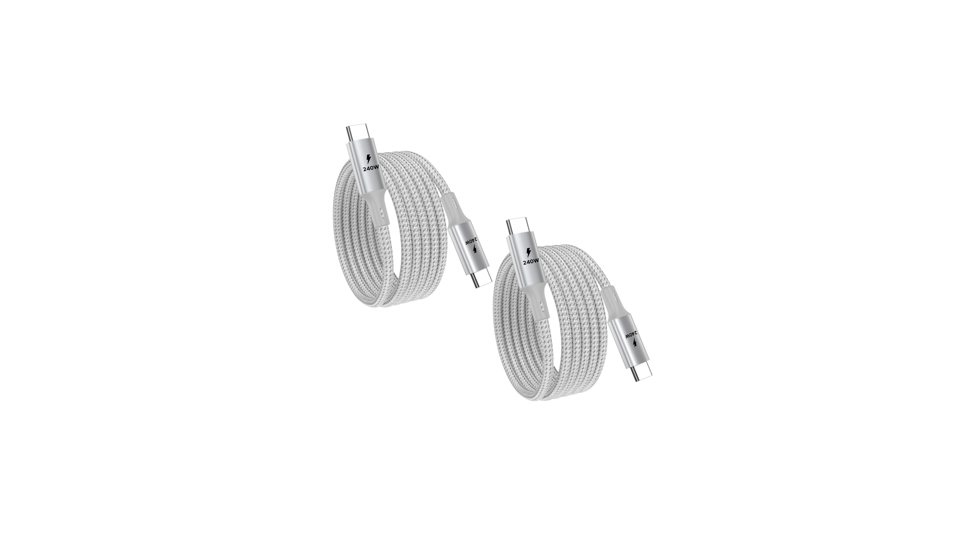 USB C to USB C Charging Cable 240W - 2m (6.6ft), 2-Pack