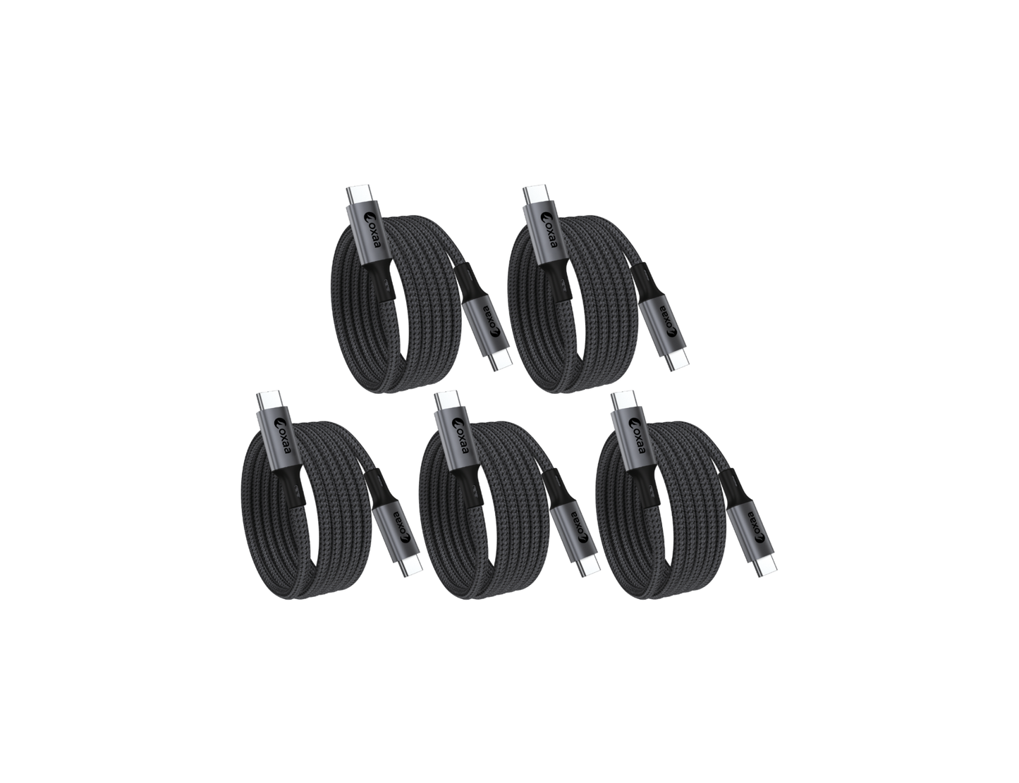 USB C to USB C Charging Cable 60W - 2m (6.6ft), 5-Pack