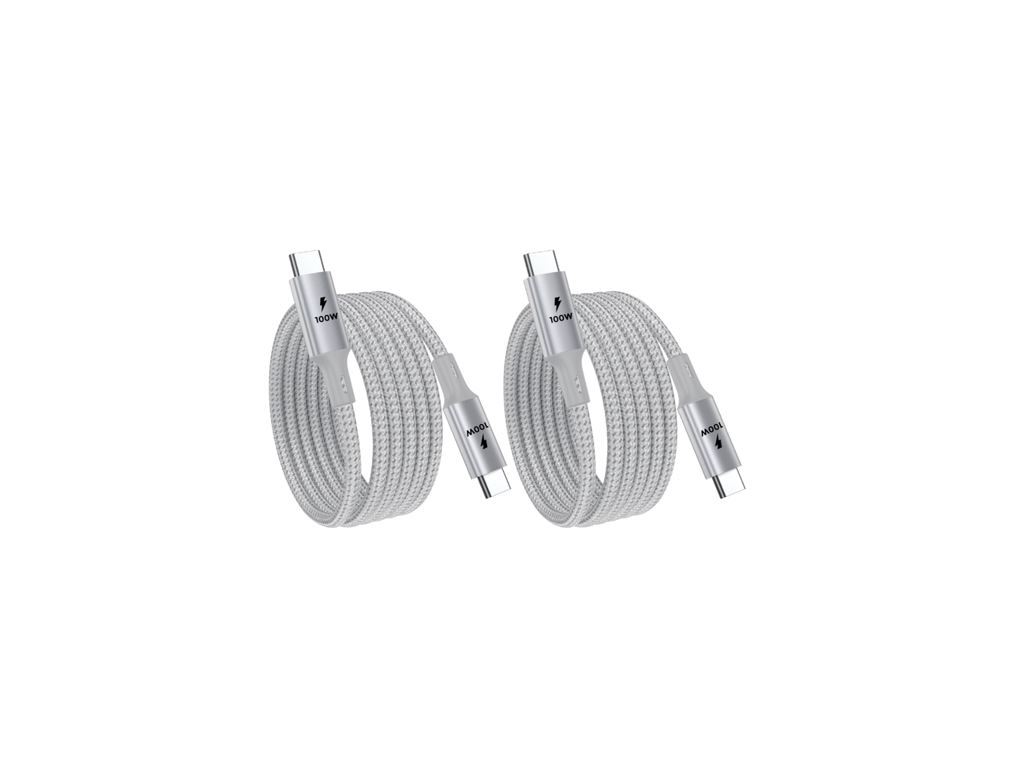 2 Meter (6.6 ft) USB C to USB C Magnetic Cable Bundle (100W) 2 Pack (Open Box)