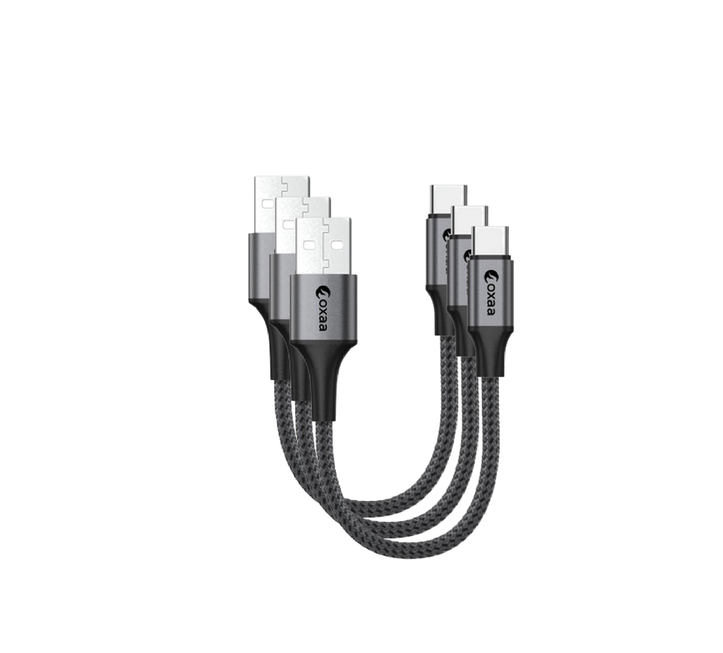 USB A to USB C Charging Cable - 1m (3.3ft), 3-Pack