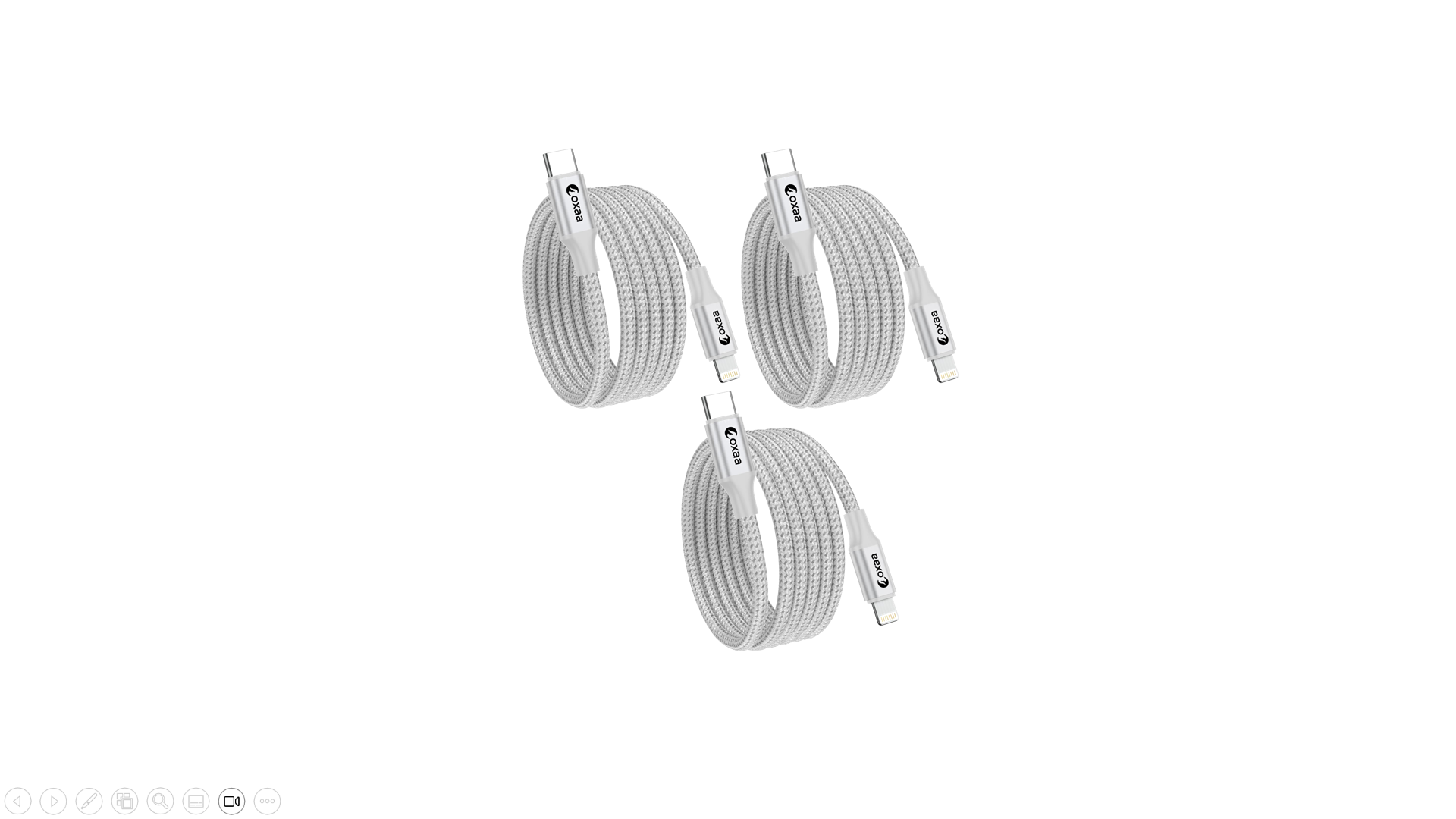 USB C to Lightning Charging Cable - 2m (6.6ft), 3-Pack