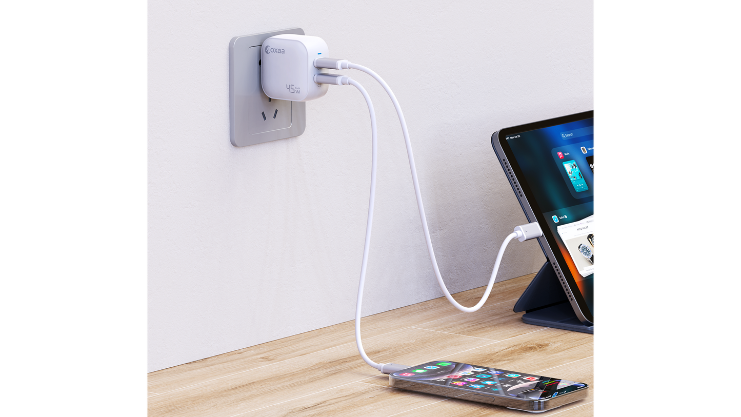 45W GaN 2 Port USB Wall Charger
