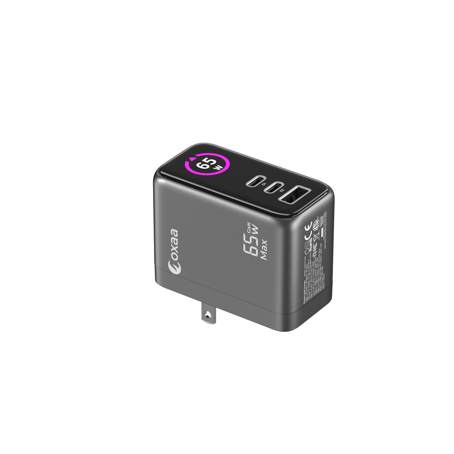 65W GaN 3 Port Dynamic USB Wall Charger