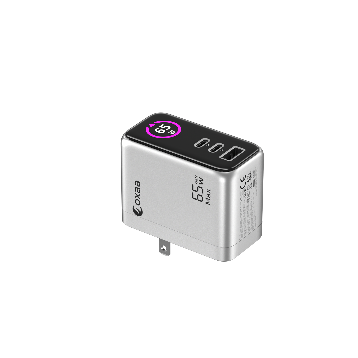 65W GaN 3 Port Dynamic USB Wall Charger