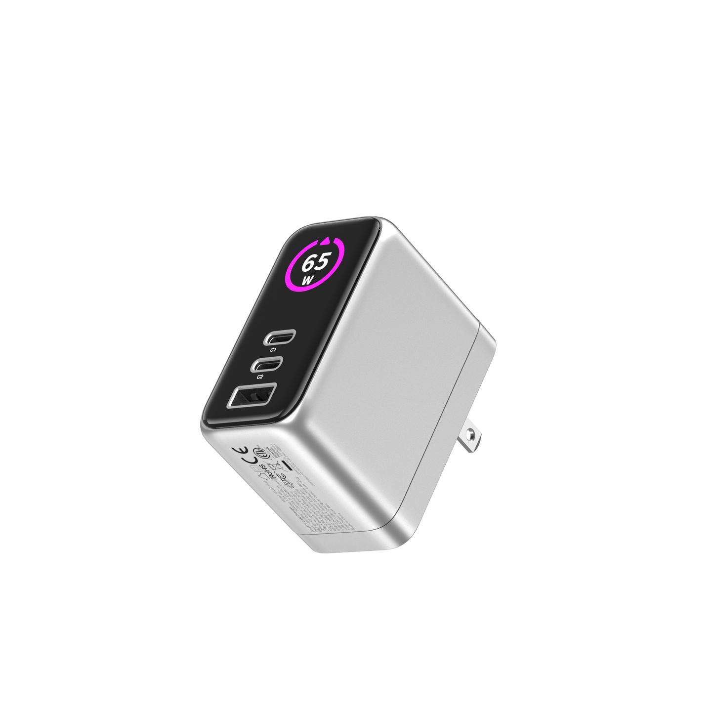65W GaN 3 Port Dynamic USB Wall Charger
