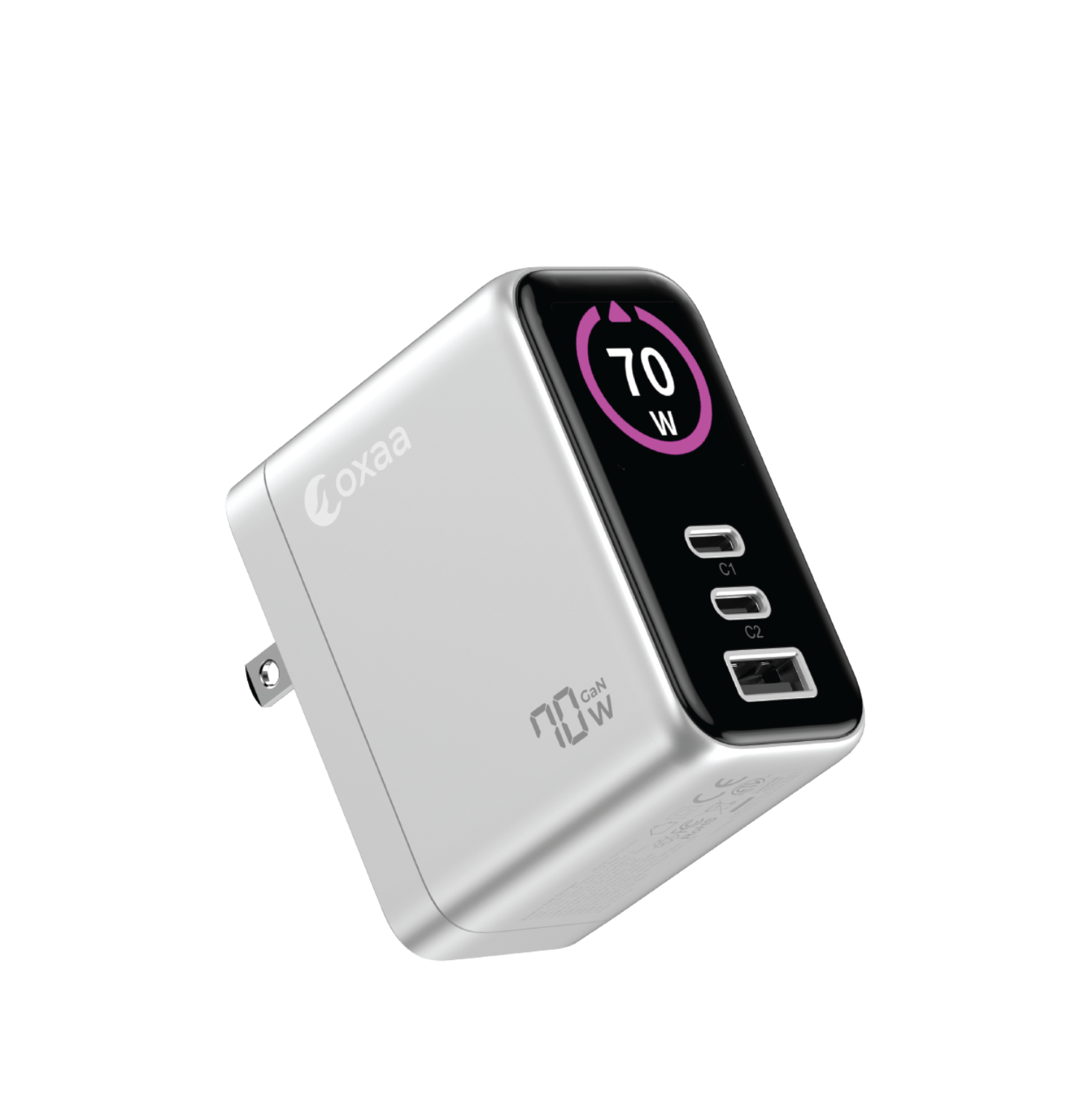 70W GaN 3 Port USB Wall Charger