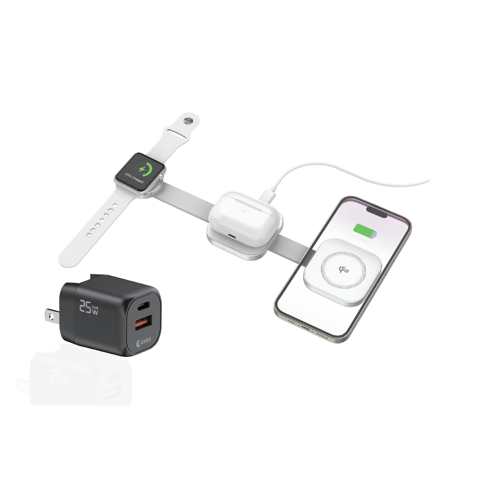 3-in-1 Foldable Wireless Charging Pad Bundle Designed for Apple Compatible Devices