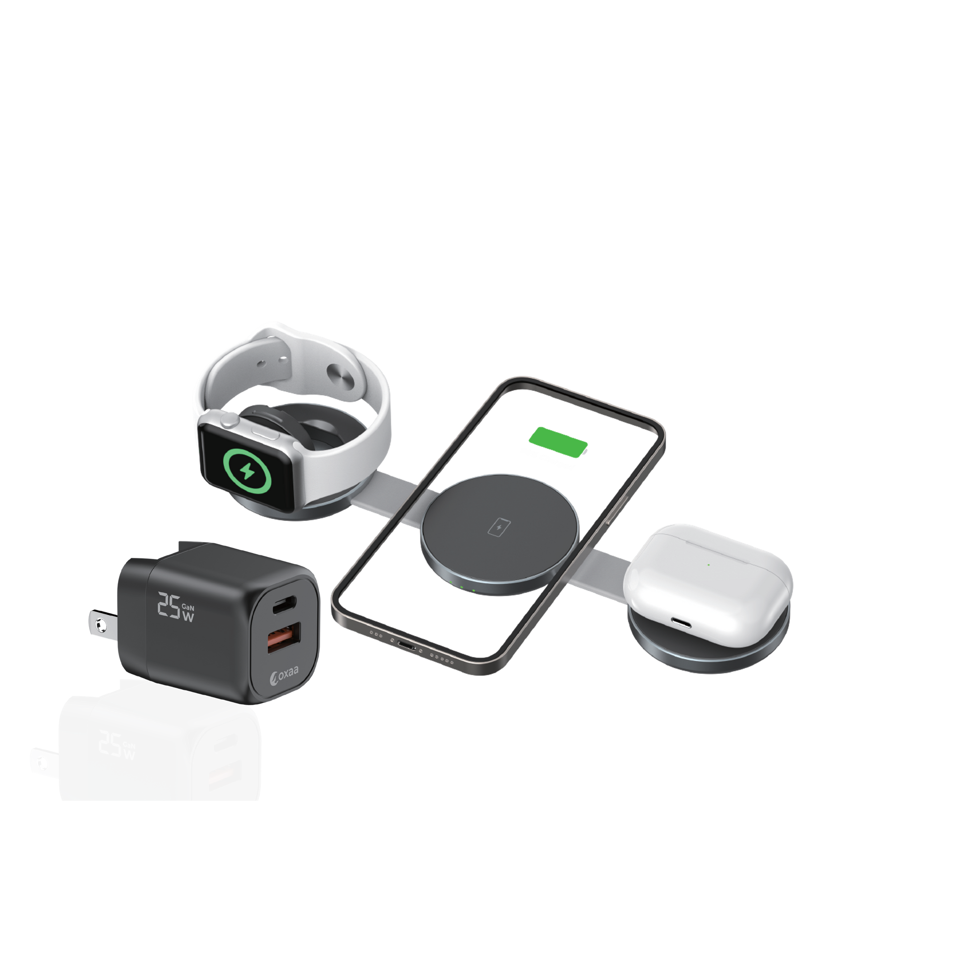 3-in-1 Foldable Wireless Charging Pad Bundle Designed for Samsung Compatible Devices
