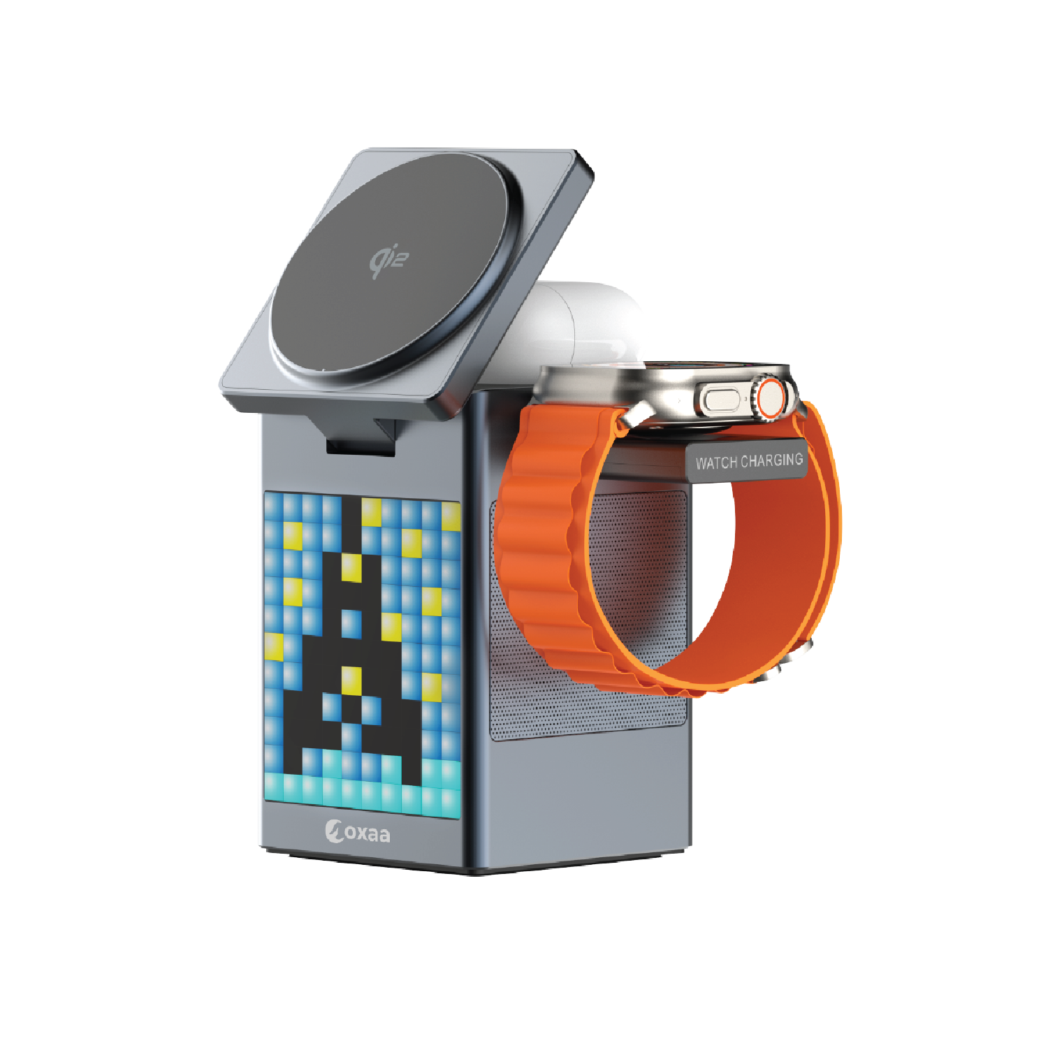 5 in 1 Wireless Charging Stand with Alarm Clock & Speaker Bundle