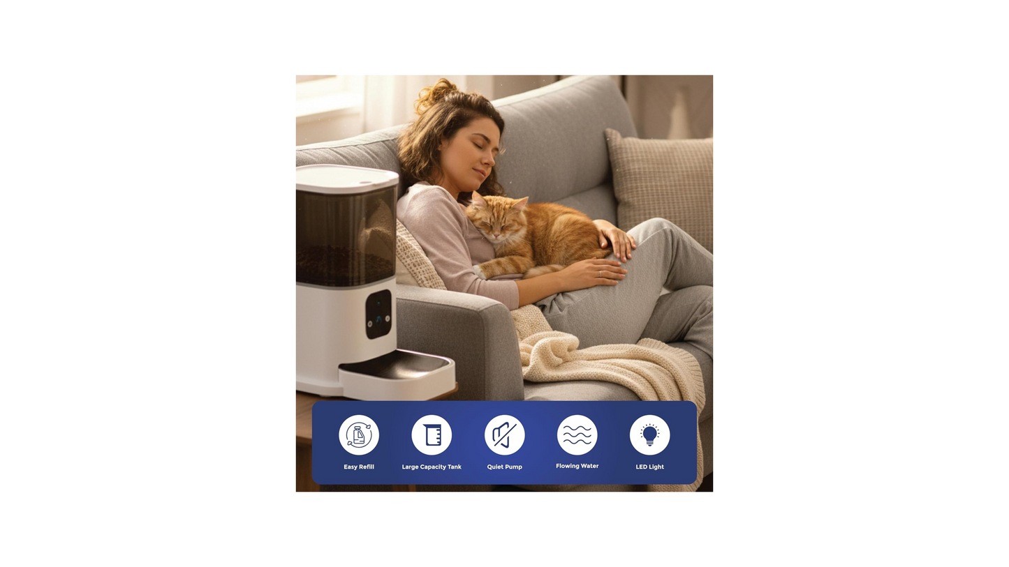 Automatic Cat & Dog Smart Feeder with Camera, 5G WiFi & Night Vision