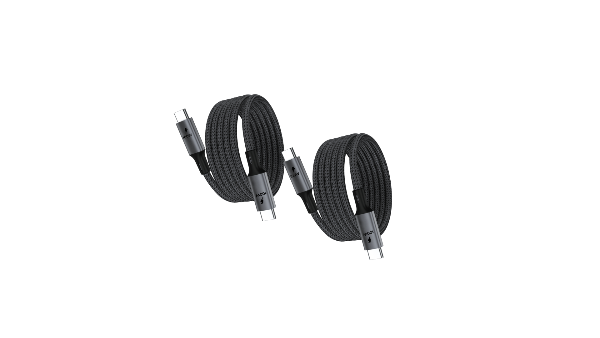 2 Meter (6.6 ft) USB C to USB C Magnetic Cable Bundle (100W) 2 Pack