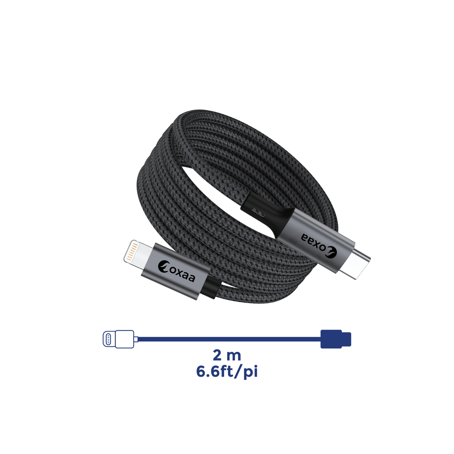 2 Meter (6.6 ft) USB C to Lightning Cable (30W, MFi Certified)