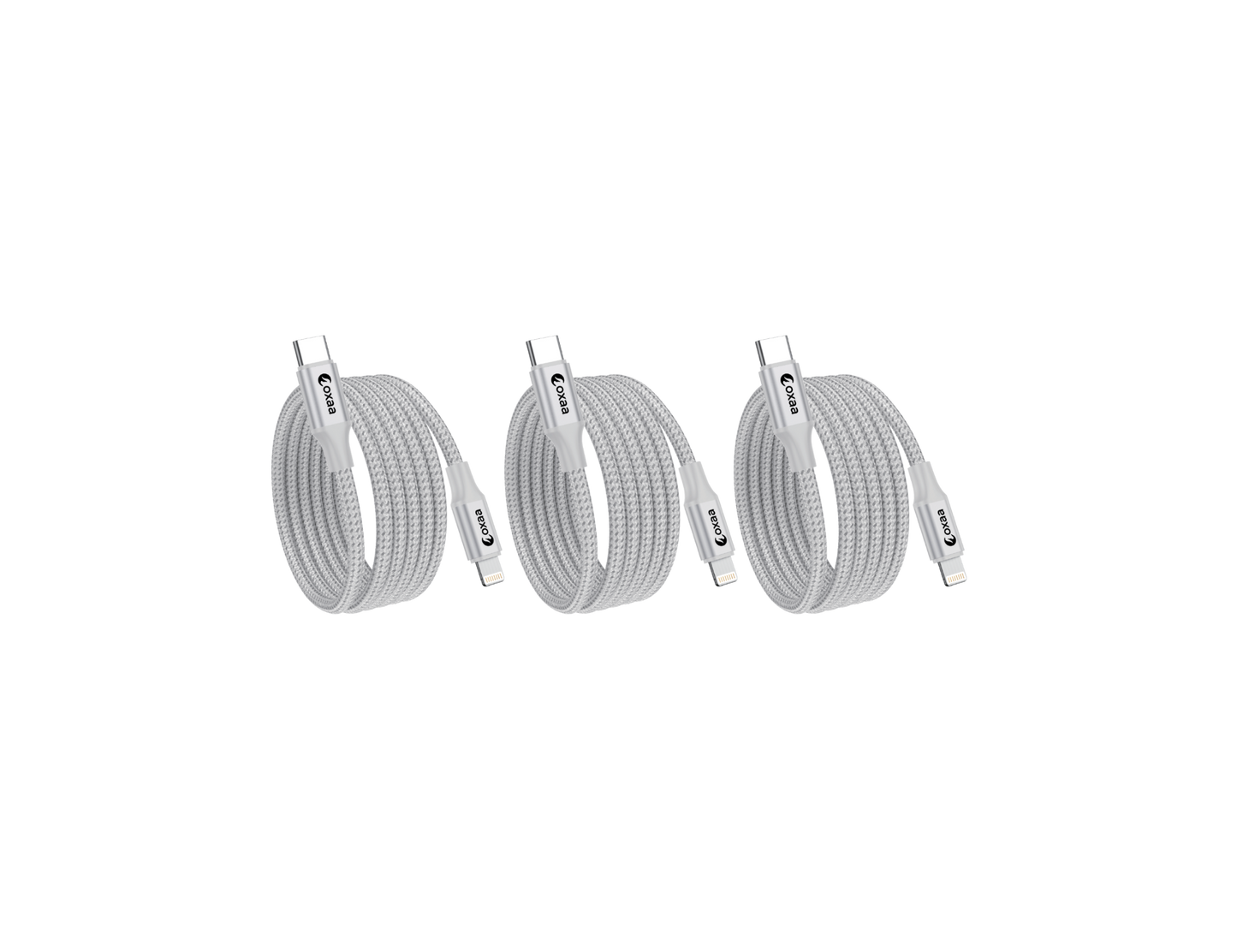 USB C to Lightning Charging Cable - 2m (6.6ft), 3-Pack